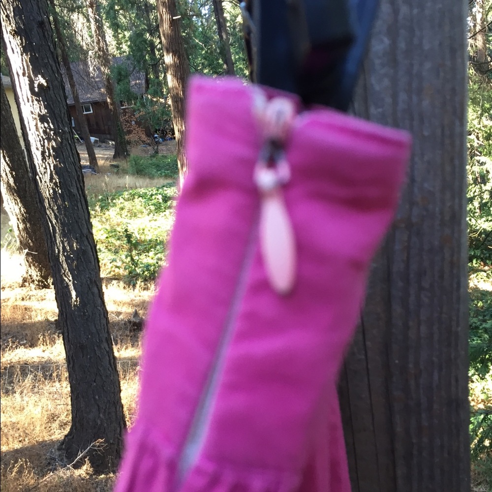 Cotton pink magenta  crinkled  vintage tiered  mini skirt - Picture 5 of 7